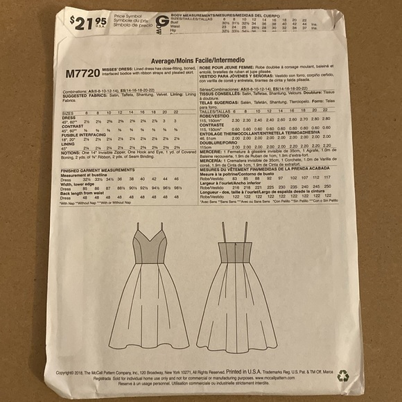 McCall’s Sewing Pattern 7720 - Picture 2 of 2